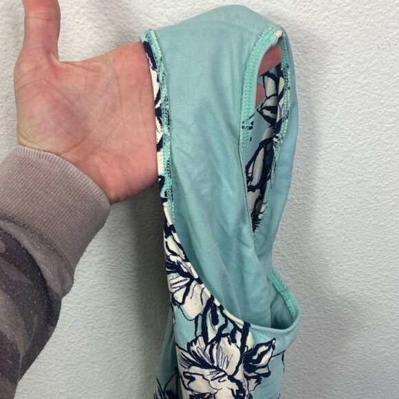 Sea Angel Ruffle Cold Shoulder One Piece Swimsuit Blue Veronica Size Medium - Picture 6 of 6